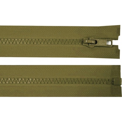Prima-obchod Kostěný zip No 5 délka 65 cm bundový, barva 298 zelená khaki tmavá