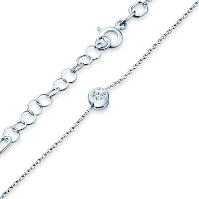 SAVICKI Náramok s príveskom biele zlato s diamantmi 0.1 ct 18 cm+3 cm - TJ-B02-BR-010-DIA-B