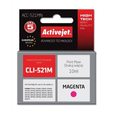 Activejet Мастило Activejet ACC-521MN (заместител за Canon CLI-521M, Supreme, 10 ml, магента) (ACC-521MN)