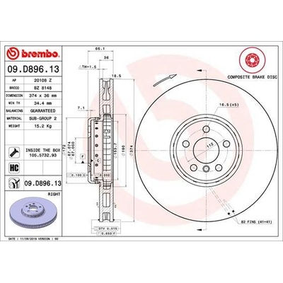 Brzdový kotúč BREMBO 09.D896.13