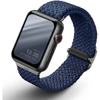 UNIQ Aspen Adjustable Braided Band - текстилна каишка за Apple Watch 38мм, 40мм, 41мм (тъмносин) (Uni000393-0)