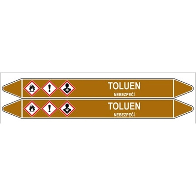 Značení potrubí, toluen,2 ks, 450 × 52 mm PZ 008253