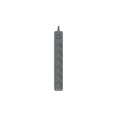 Tracer Power Line+ 1.8 m Graphite Surge Protection Strip (6 sockets)