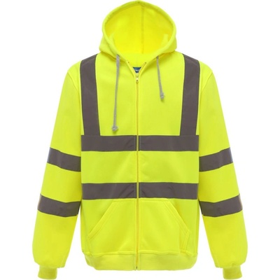 Yoko mikina HVK07 Hi-Vis s kapucí výstražná žltá fluorescent