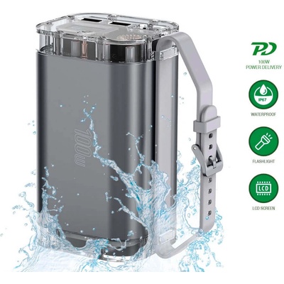 4smarts Водоустойчива Външна Батерия, 4SMARTS Lucid Ultra 100W PD/QC3.0 40000 mAh, Сив (540100)