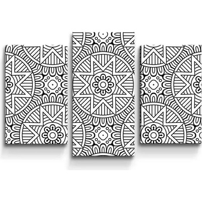 Sablio Obraz - 3-dílný Hvězdy mehendi - 75x50 cm
