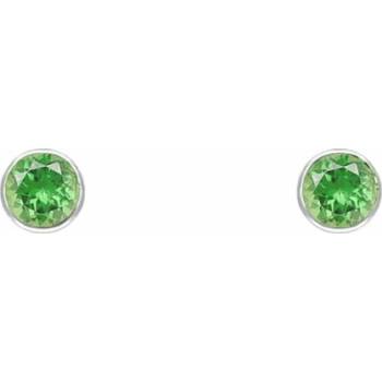 Eppi Minimalistické bezel náušnice s tsavorit granátmi Viosa E45917