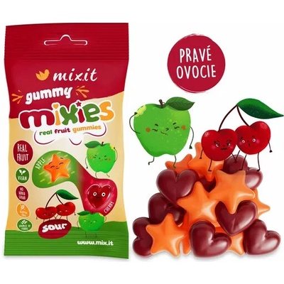 MIXIT Gummy mixies jablko a čerešňa prírodné želé cukríky 35 g