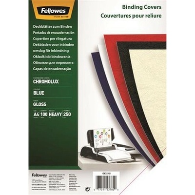 Obal ku špirálovej väzbe "Chromo", modrý, lesklý, A4/250g, FELLOWES