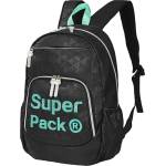 S-Cool Ученическа раница s-cool олеотена super pack black, морско зелено