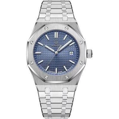 Poedagar Мъжки часовник Poedagar CS1860, неръждаема стомана, сребрист, син циферблат (CS1860)