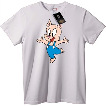 NOONEBRAND Тениска Porky Pig - S, White