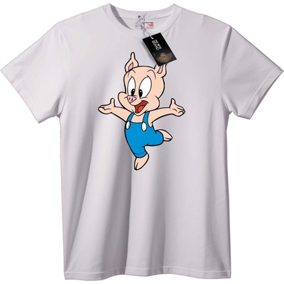 NOONEBRAND Тениска Porky Pig - S, White