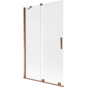 Mexen Velar двукрилен плъзгащ се параван за вана 110 x 150 cm, матирано стъкло, розово злато - 896-110-000-31-60 (896-110-000-31-60)