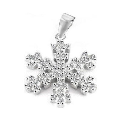 Beneto Módny strieborný prívesok Snehová vločka AGH679