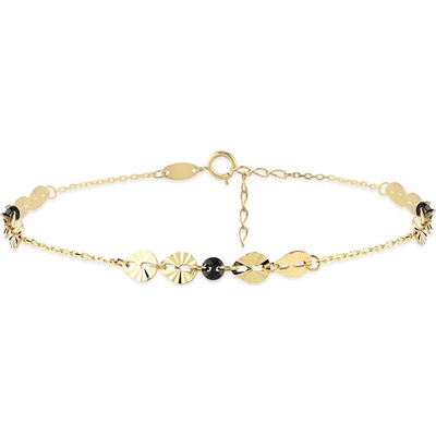 Lillian Vassago celozlatý náramek s placičkami a zirkony LLV06-GB092