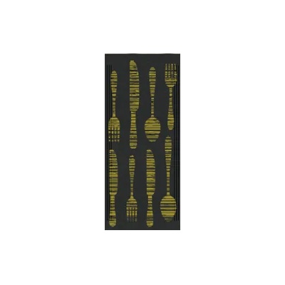 Horecano LUNI PAPER-Хартиен джоб за прибори със салфетка 11x25cm с декор "GOURMET ORO" ЧЕРЕН (BV58G)-ПАКЕТ 125бр (012481)