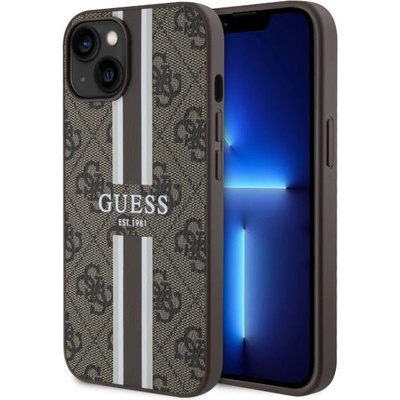 GUESS Кейс Guess GUHMP14SP4RPSW за iPhone 14 6.1", кафяв / кафяв, твърд, 4G Printed Stripes MagSafe (GUE002836-0)