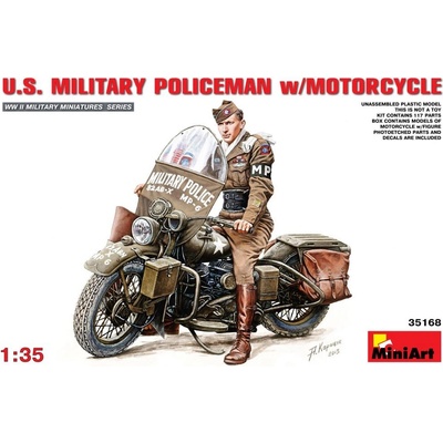 MiniArt US Military Policeman w/motorcycle 1:35