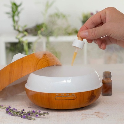 InnovaGoods Zvlhčovač Vzduchu s Arómadifuzérom LED Wooden-Effect