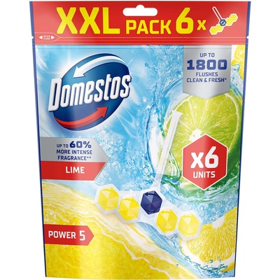 Domestos Power5 Блок за освежаване на тоалетни Лайм (6x50g) (8720182924421)