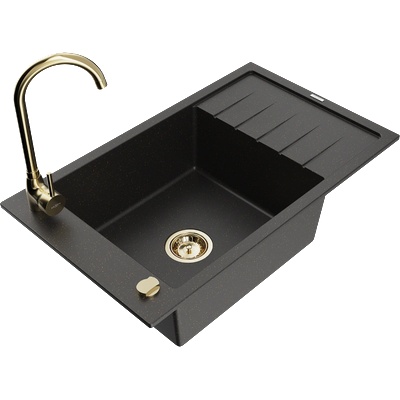 Mexen Elias гранитна мивка с 1 отделение с отцедник и кухненски смесител (6511-75-670200-50)