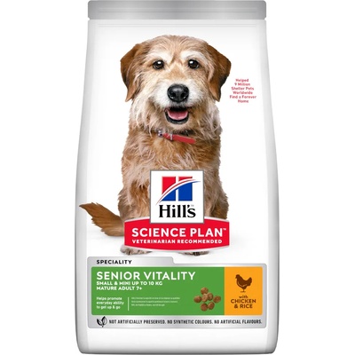 Hill's 1, 5кг Mature Adult 7+ Senior Vitality Small & Mini Hill's Science Plan, суха храна за кучета с пиле