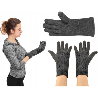 ISO 6412 zimné rukavice na dotykové displeje 2v1 sivé