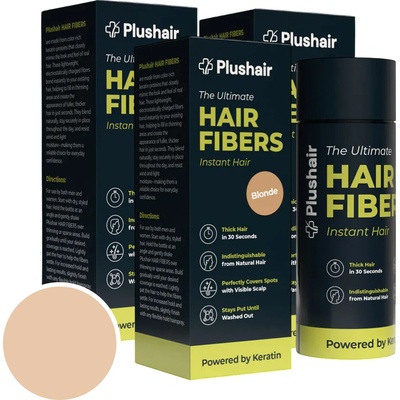 SET 3 balenia Plushair HAIR FIBERS vlasové vlákna blond