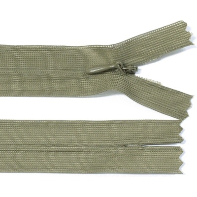 Spirálový zip no.3 skrytý nerozepínací 60cm - více barev color: 698 khaki zelená