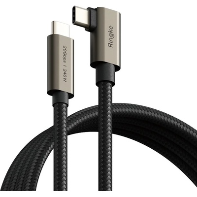 Ringke USB 3.2 GEN 2X2 TYPE-C 90° кабел PD240W 200cm черен (8800293851486)