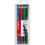 STABILO Комплект маркери за алкохол, 0, 4 мм, STABILO "OHPen S", 4 различни цвята 841/4 (841/4)