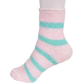 Дамски раирани чорапи в цвят пудра и зелено