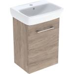 Geberit Selnova Square - Шкафче с умивалник, 45x65x32 см, 1 врата, ляво/дясно, орех хикори 502.748. 00.1 (502.748.00.1)