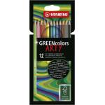 STABILO Комплект цветни моливи, Stabilo, GREENcolors Arty ST6019/12-1-20, 12 цвята (ST6019/12-1-20)