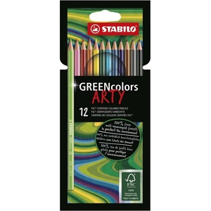 STABILO Комплект цветни моливи, Stabilo, GREENcolors Arty ST6019/12-1-20, 12 цвята (ST6019/12-1-20)
