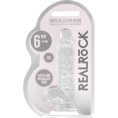 REALROCK Průhledné realistické dildo 15 cm