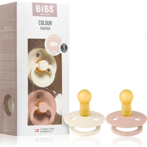 BIBS Colour Natural Rubber Size 1: 0+ months биберон Ivory / Blush 2 бр