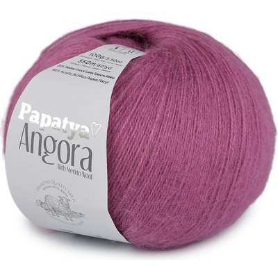 Pletací příze Papataya Angora 100 g Varianta: 6 (3570) růžová tmavá, Balení: 1 ks 61543/159756/285627