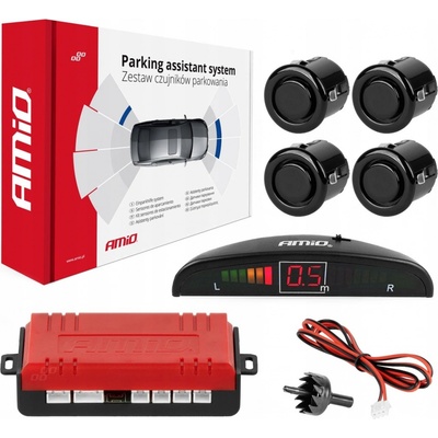 AMiO Sada asistentů parkování LED 4 senzory černé GOLD 18mm