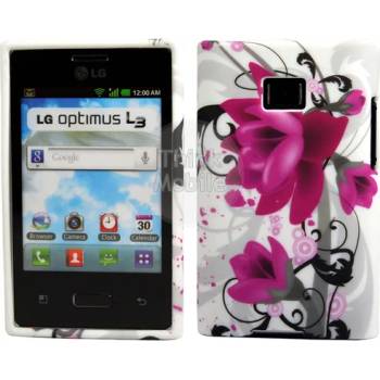 Image 1 of LG Optimus L3 E400 Purple Flower V5 Силиконов Калъф + Протектор