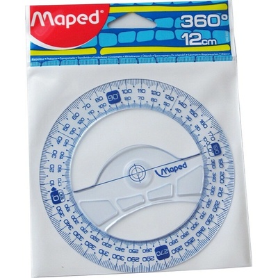 MAPED Úhloměr "GRAPHIC" 360 °, plastový, 12 cm – Zboží Mobilmania