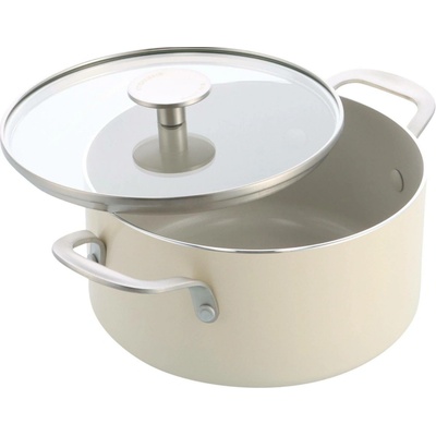 KitchenAid Kastrol s poklicí aluminium s keramickým nepřilnavým povrchem 28cm mandlová