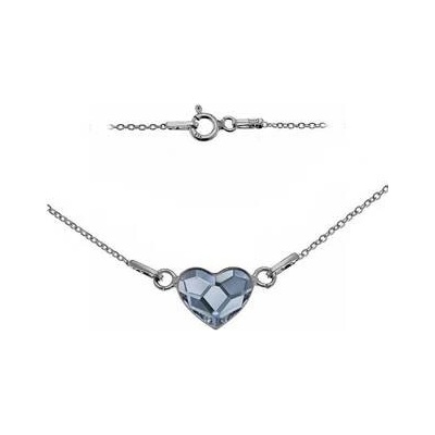 Nubis stříbrný se srdcem Crystals from Swarovski Denim Blue NB 0201 DB