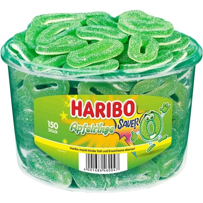 Haribo Kyselé jablečné kroužky 150 kusů box