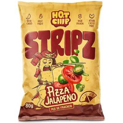 Hot Chip luštěninové stripsy s příchutí pizzy a jalapeňo papriček 80 g