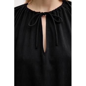 Samsøe Samsøe Памучна рокля Samsoe Samsoe SALAGO в черно среднодълга с уголемена кройка F25200072 (F25200072)