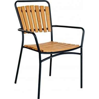 House Nordic Zahradní židle CLEVELAND s područkami, teak dřevo a kov 7801170