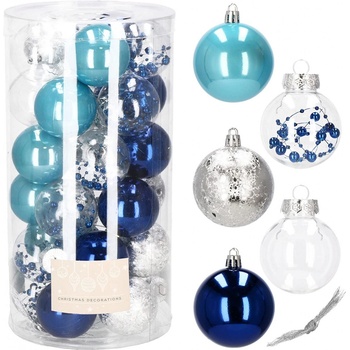 SPRINGOS Vianočné banky farebné mix 6cm sada 30ks