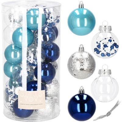 SPRINGOS Vianočné banky farebné mix 6cm sada 30ks